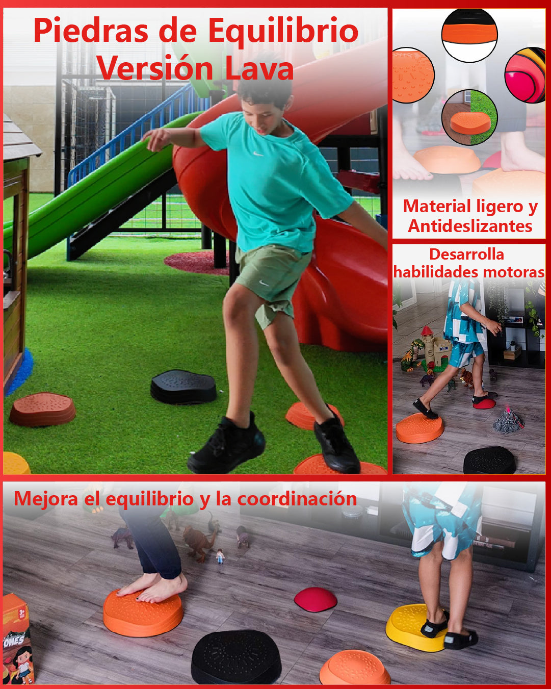 PIEDRAS EQUILIBRIO SENSORIAL PARA NIÑO SET 6 PCS