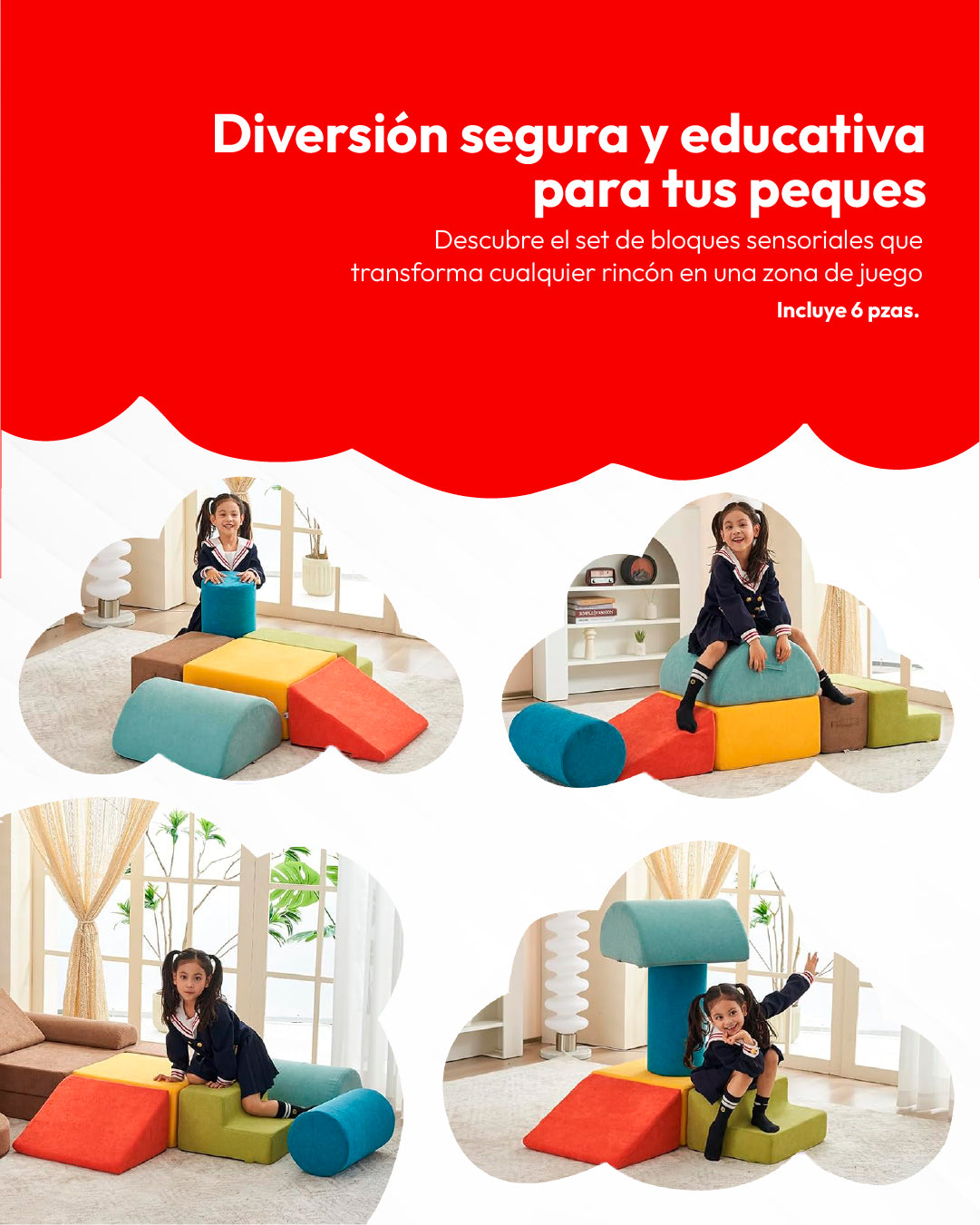SET BLOQUES DE ESCALADA PREMIUN MULTICOLOR 6 PCS
