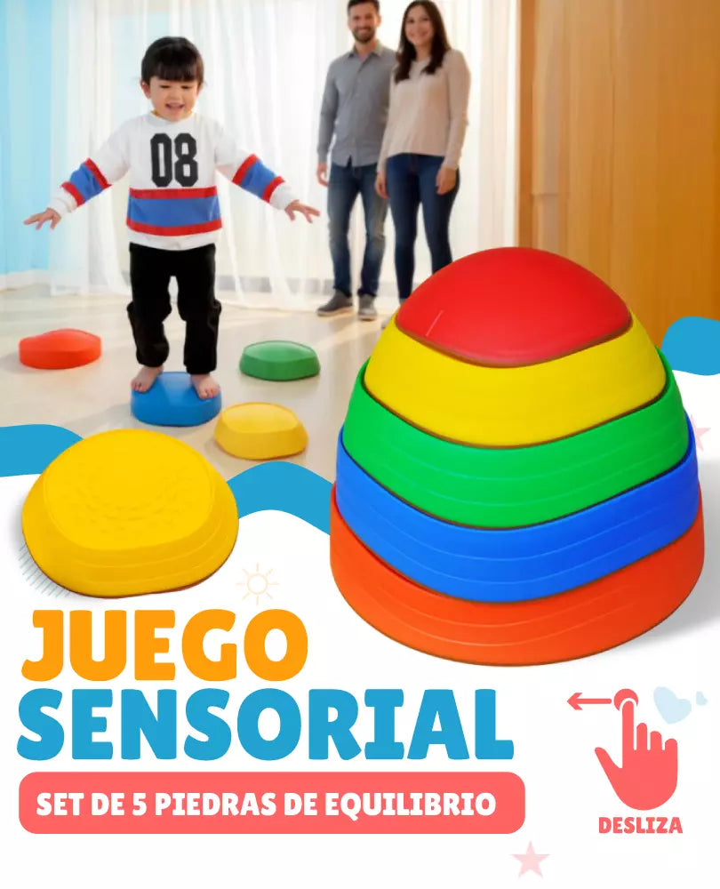 12 Piedras De Equilibrio Texturizada Para Niños Antideslizante
