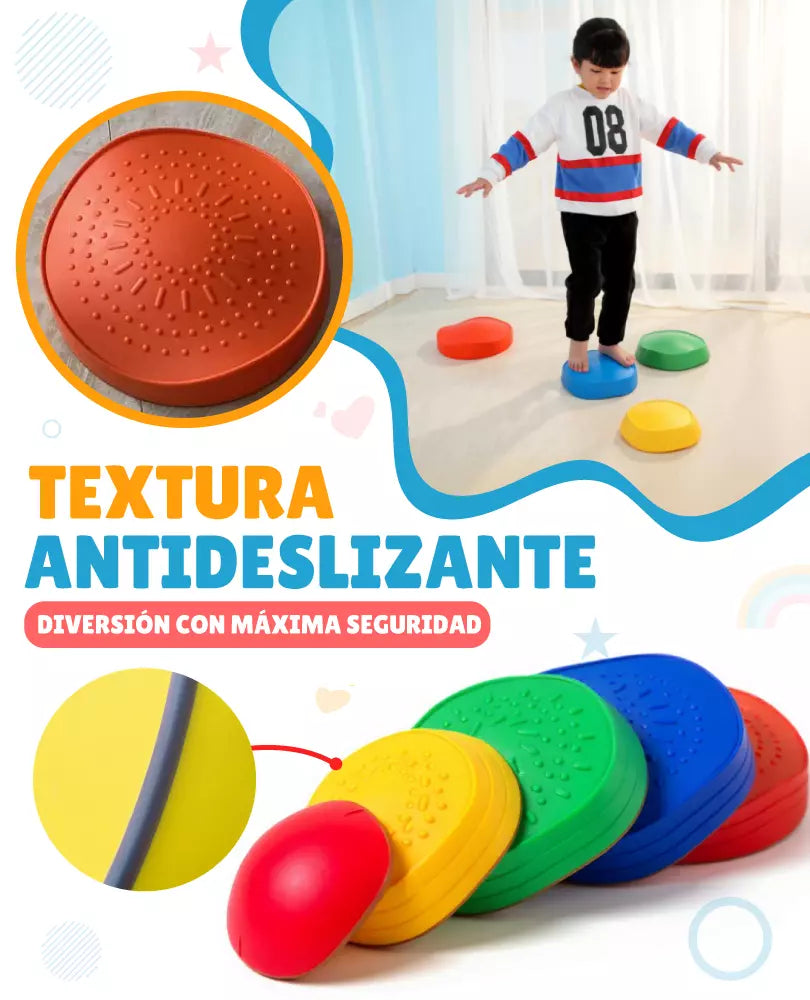12 Piedras De Equilibrio Texturizada Para Niños Antideslizante