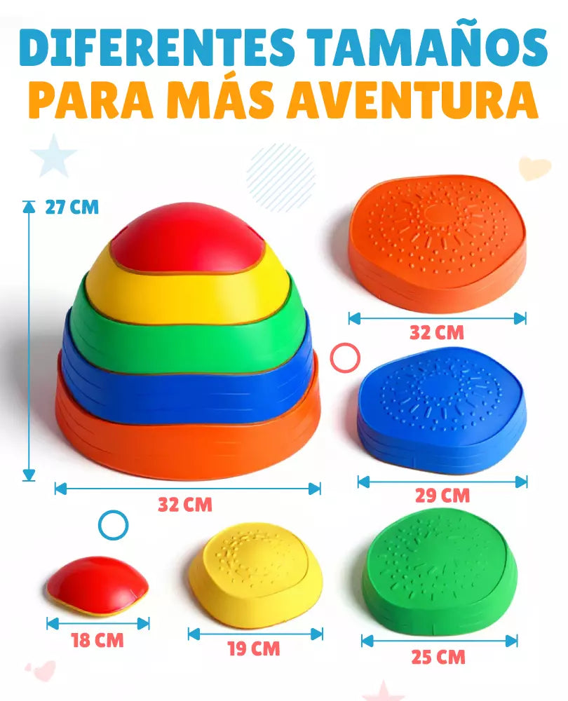 12 Piedras De Equilibrio Texturizada Para Niños Antideslizante