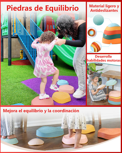 PIEDRAS EQUILIBRIO SENSORIAL PARA NIÑO SET 6 PCS