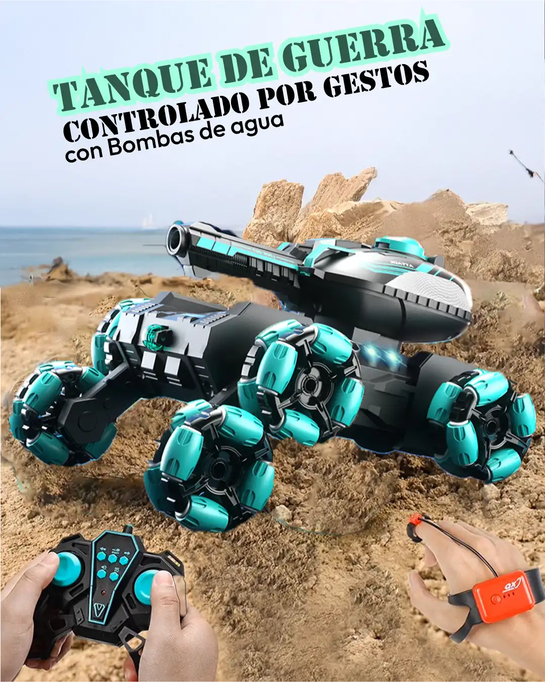 Tanque Acrobatico con sensores de movimiento