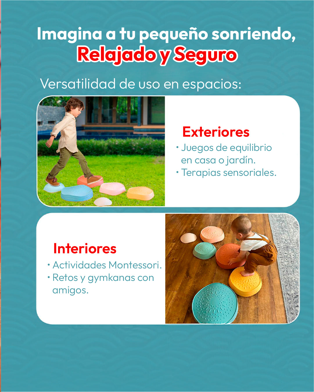 PIEDRAS EQUILIBRIO SENSORIAL PARA NIÑO SET 6 PCS