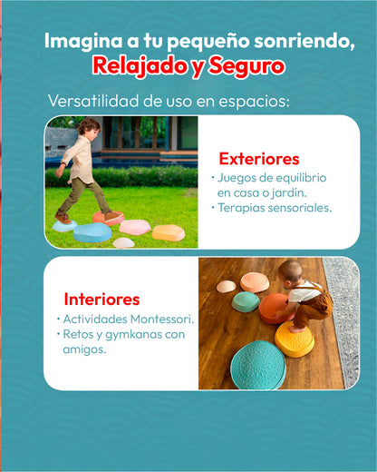 PIEDRAS EQUILIBRIO SENSORIAL PARA NIÑO SET 6 PCS