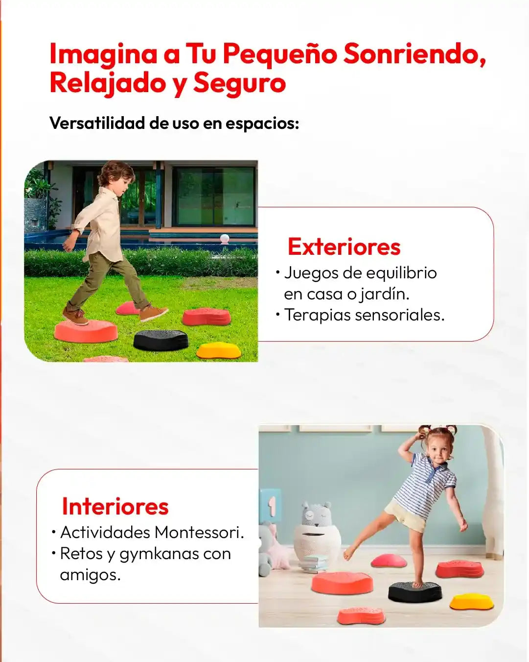 PIEDRAS EQUILIBRIO SENSORIAL PARA NIÑO SET 6 PCS