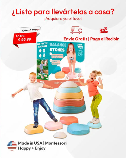 PIEDRAS EQUILIBRIO SENSORIAL PARA NIÑO SET 6 PCS