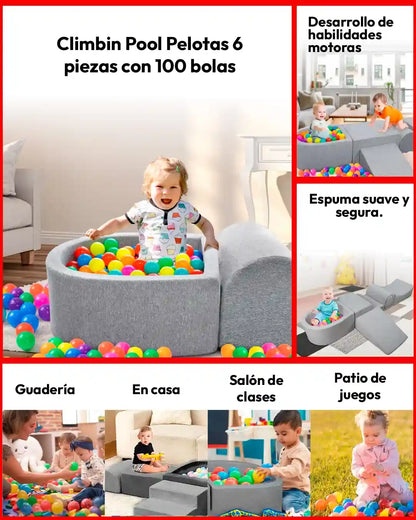 SET BLOQUES DE ESCALADA PREMIUN / 6 PIEZAS  CON 100 BOLAS